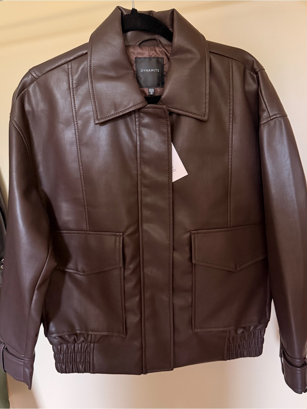 Dynamite Brown Faux Leather Jacket